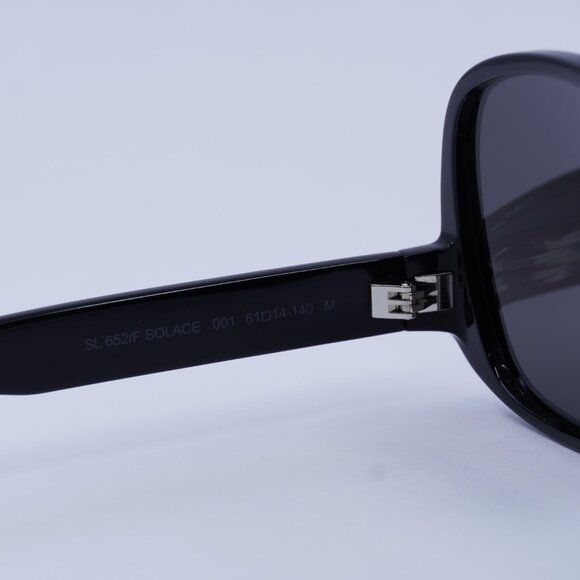 🕶️ New Saint Laurent SL652/F SOLACE 001 Sunglasses - Black Frame, Black Lenses - Picture 8 of 12